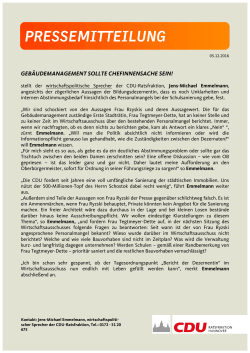pressemitteilung - CDU-Ratsfraktion Hannover