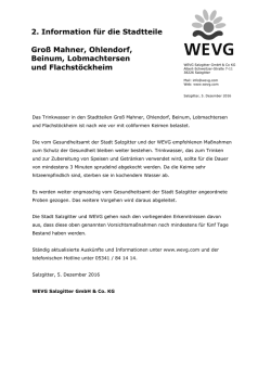 Informationsblatt der WEVG