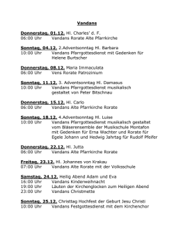 Gottesdienstordnung im Dezember 2016