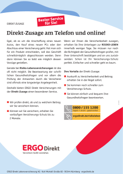 Infoblatt Direkt Zusage - ERGO Direkt Versicherungen