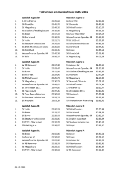 Teilnehmer am Bundesfinale DMSJ 2016