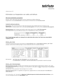 Information zur Kooperation von Naldo und teilAuto ab 1. Januar 2017