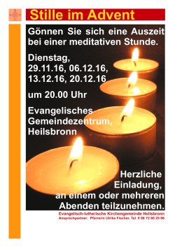 Stille im Advent - Kirchengemeinde Heilsbronn