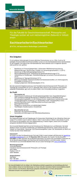 Sachbearbeiterin/Sachbearbeiter