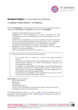 INFORMATIONEN f&uuml;r unsere G&auml;ste aus Wolfsburg