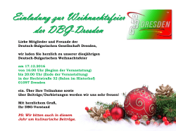 Einladung zur Weihnachtsfeier der DBG-Dresden
