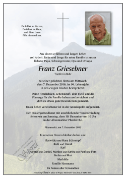 Franz Griesebner - Bestattung Sterzl