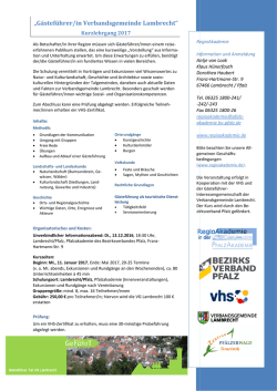 „Gästeführer/in Verbandsgemein /in Verbandsgemeinde Lambrecht“