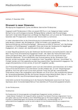 Ehrenamt in neuer Dimension - Main-Taunus
