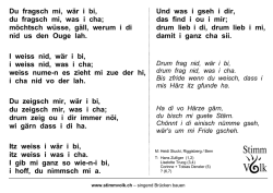 Itz weiss i w&auml;r i bi,