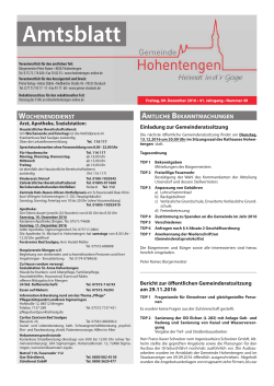 Amtsblatt - Hohentengen