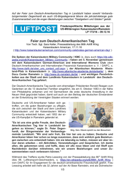 Feier zum Deutsch-Amerikanischen Tag