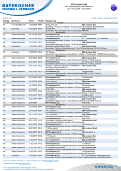 ESV Ansbach-Eyb Alle Vereinsspiele in der Übersicht Zeit