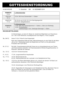 Gottesdienstordnung v. 11.