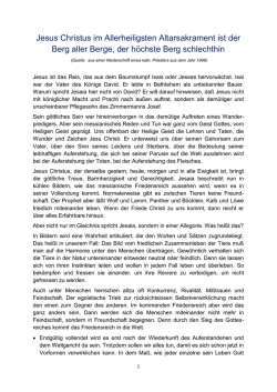 Jesus Christus im allerheiligsten Sakrament des