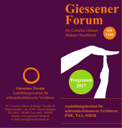 Giessener Forum Programm 2017 - MBSR