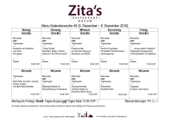 Menu Kalenderwoche 49 (5. Dezember – 9. Dezember 2016)