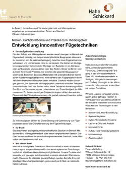 Entwicklung innovativer Fügetechniken - Hahn