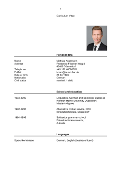 Get resume - Mathias Kossmann