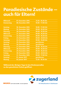 Paradiesische Zustände – auch für Eltern!