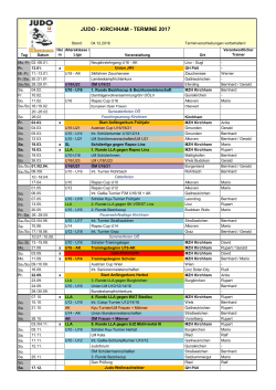 Terminkalender 2017 - Judo Union Kirchham