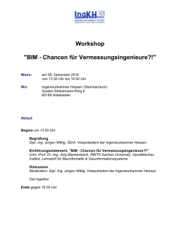 Workshop "BIM - Chancen für Vermessungsingenieure?!"