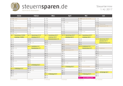 Den Steuerkalender 2017 mit allen relevanten Terminen können Sie