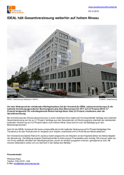 IDEAL h&auml;lt Gesamtverzinsung weiterhin auf hohem Niveau