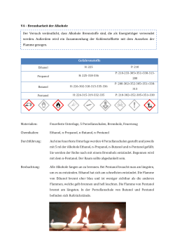 V4 – Brennbarkeit der Alkohole Gefahrenstoffe Materialien