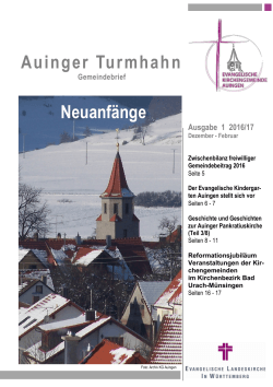 Auinger Turmhahn Neuanfänge - Evangelische Kirchengemeinde