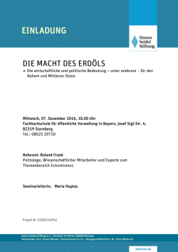 des Programms - Hanns-Seidel