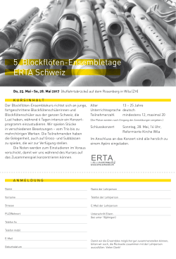 5. Blockflöten-Ensembletage ERTA Schweiz