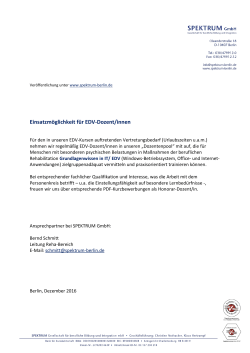 Dozent f&uuml;r IT/EDV