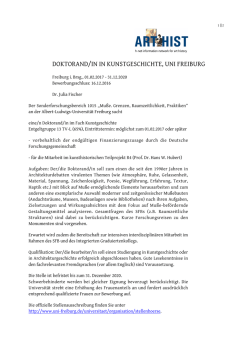 doktorand/in in kunstgeschichte, uni freiburg