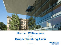 Gruppenberatung Asien - RWTH Aachen University