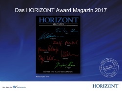 Magazin: HORIZONT AWARD