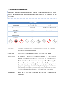 V2 – Herstellung einer Wunderkerze Gefahrenstoffe H: 272
