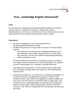 Kurs „Cambridge English (Advanced)“