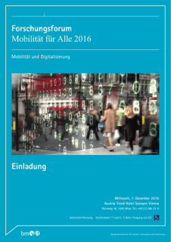 Einladung - Forschungsforum Mobilität für Alle 2016