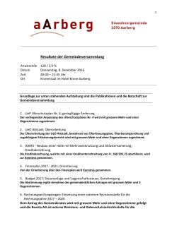 Resultate der Gemeindeversammlung