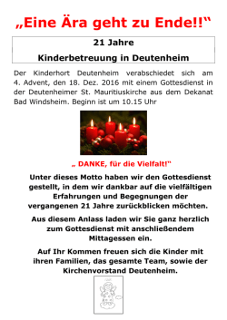 Eine &Auml;ra geht zu Ende!!