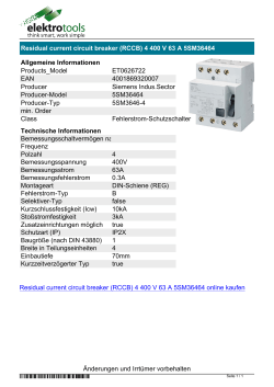 Datenblatt Residual current circuit breaker (RCCB