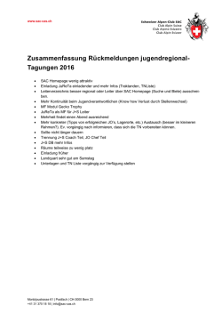 Zusammenfassung Rückmeldungen jugendregional