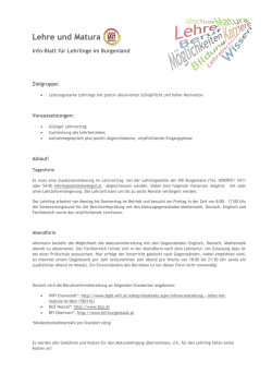 Infoblatt f&uuml;r Lehrlinge - Burgenland