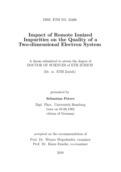 Impact of Remote Ionized Impurities on the - ETH E