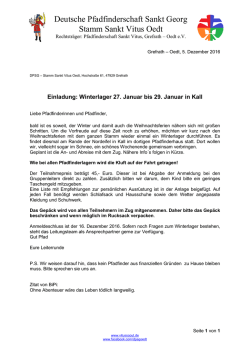 Infobrief Winterlager