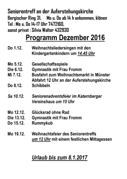 Programm Dezember 2016
