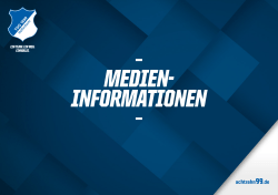 medien-information - TSG 1899 Hoffenheim