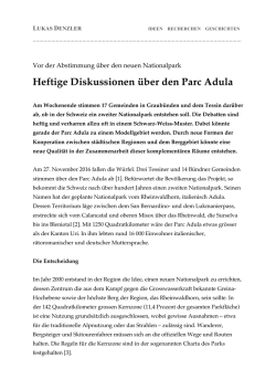 Heftige Diskussionen &uuml;ber den Parc Adula (
