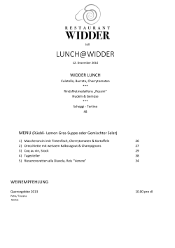 lunch@widder - Restaurant Widder Zug